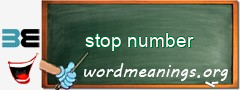 WordMeaning blackboard for stop number